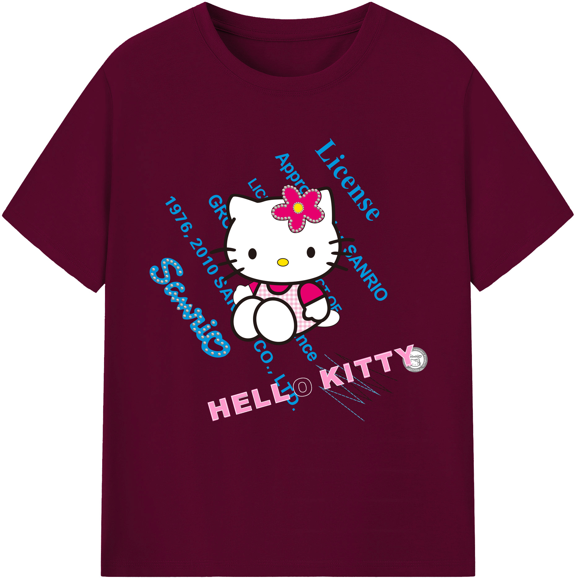 （画像用） Hello Kitty ハローキティ レディースカジュアルプリントTシャツ（綿100％）